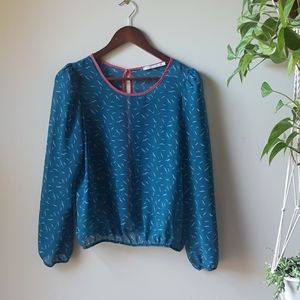 Teal printed Blouse